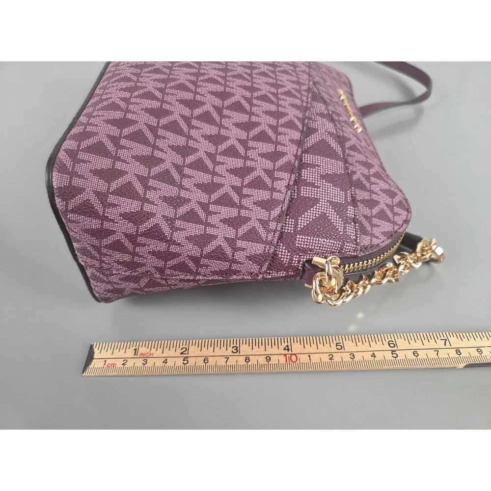 Michael Kors Jet Set Medium Dome Crossbody Bordeaux Mulberry Multi 35F1GTVC6B